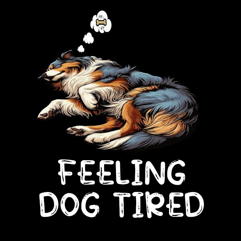 Se sentir fatigué par le chien Berger australien Aussiehalter