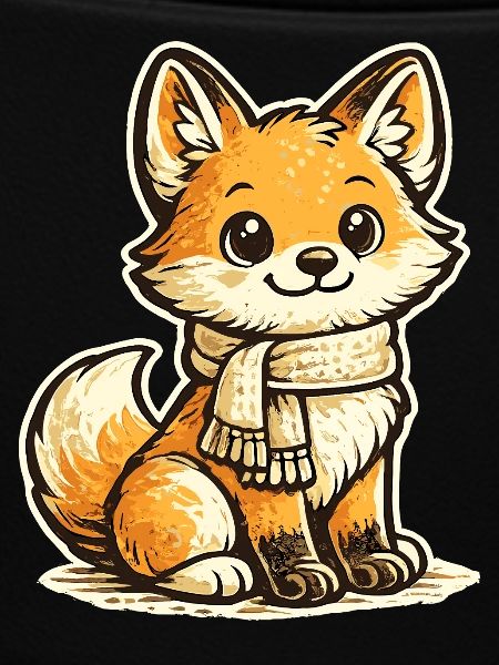 Warming fox with scarf