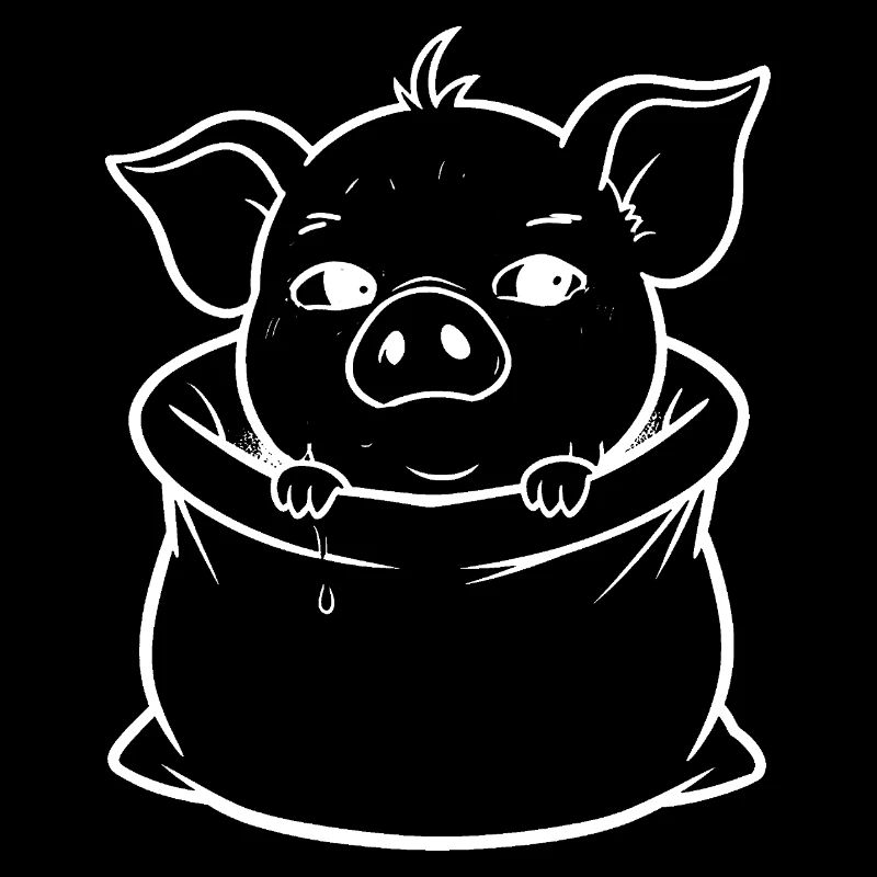 Kleines Schwein in Tasche