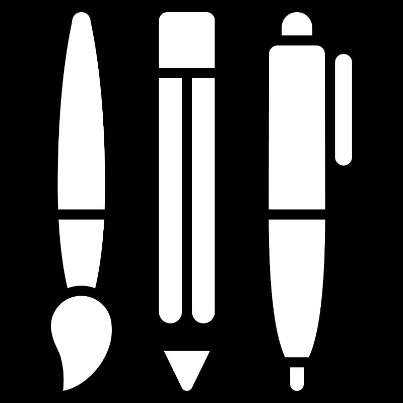 Pinsel, Bleistift und Stift - Kunst Symbol