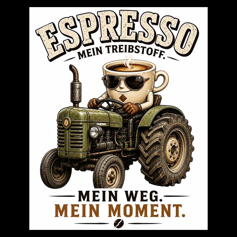 Espresso Treibstoff auf dem Traktor
