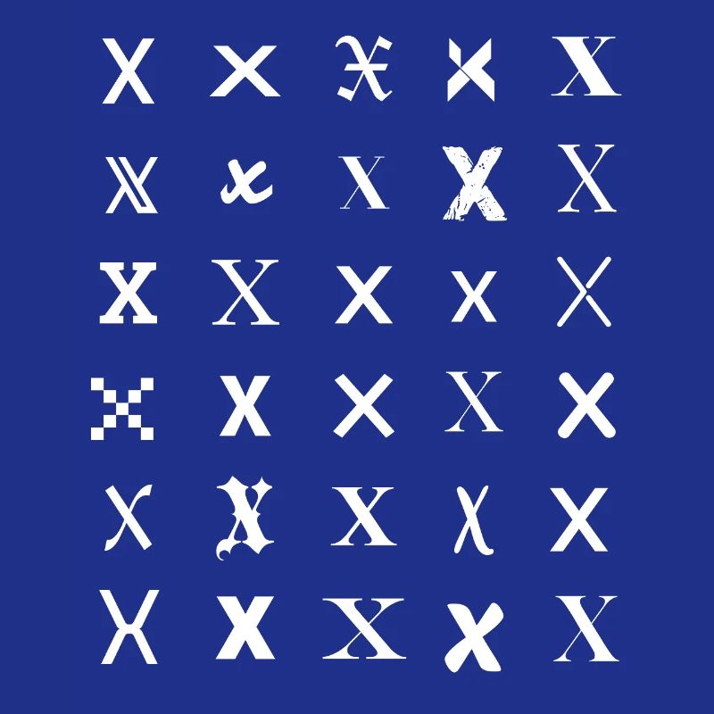 Typography Monogram X Pattern