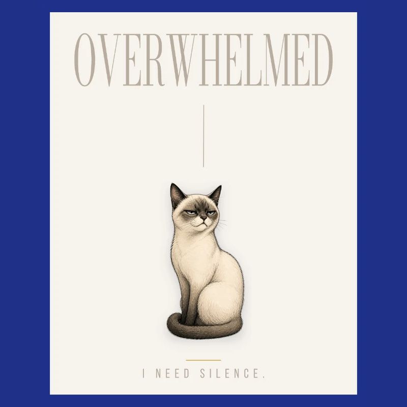 DÉPASSÉE. Noble Cat Introverti Conception du Mème