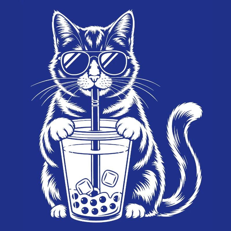 Cat with bubble tea