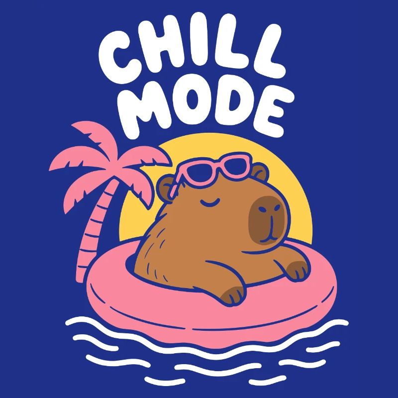 Capybara flottant en mode Chill