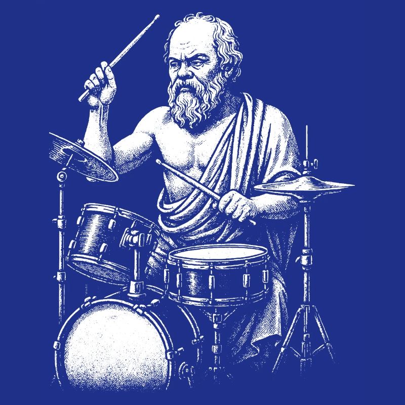 Ancient Greek Philosopher Socrates Drumming
