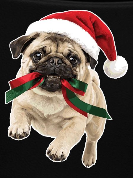 Verspielter Weihnachts Mops