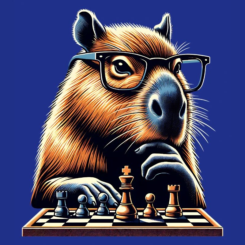 Capybara Chess Player Humor