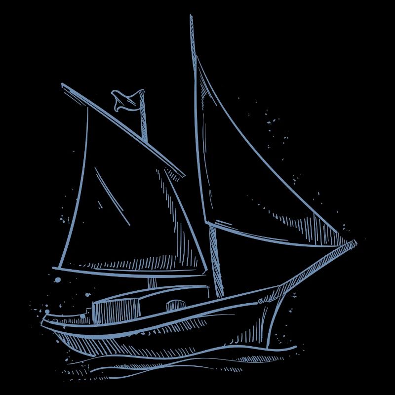Sailor Sailing Sailboat Minimalism Design