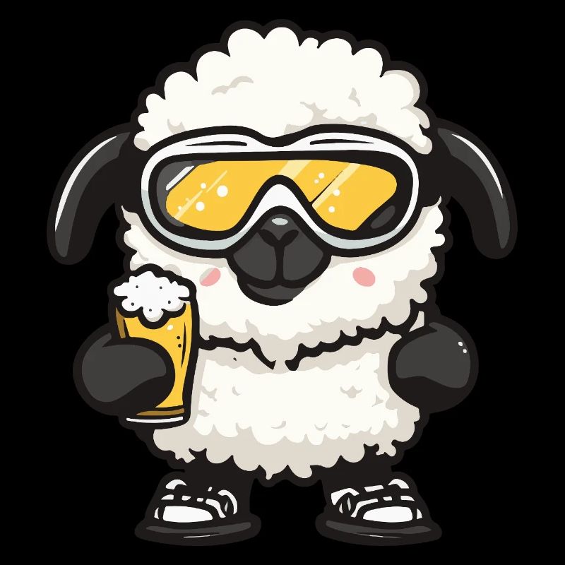 Schaf Apres Ski Bier Comic