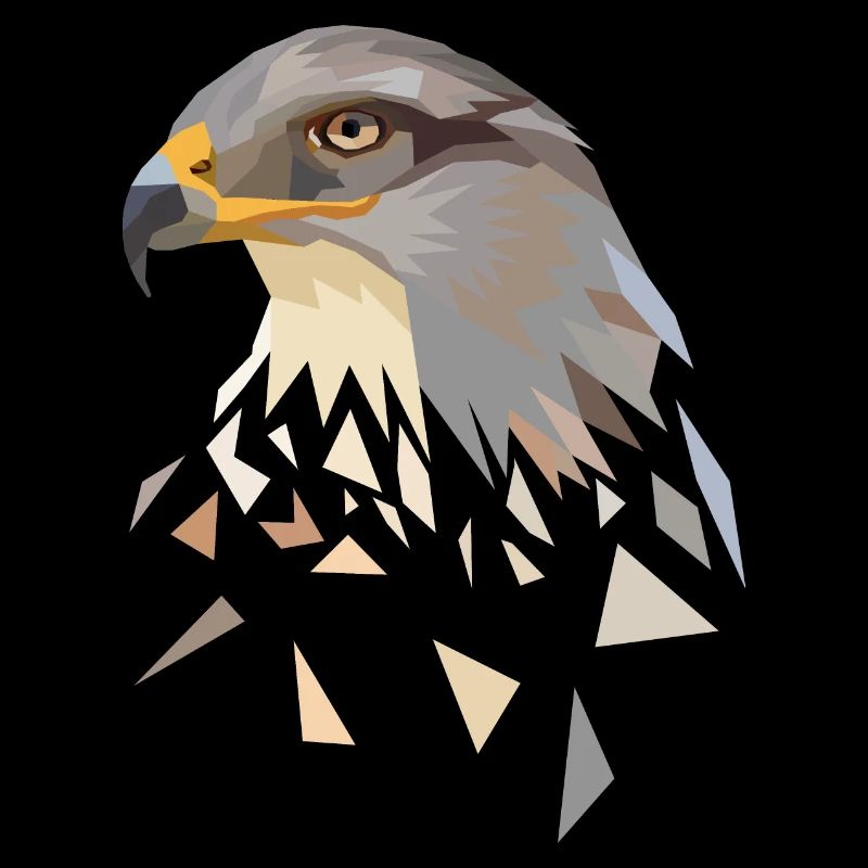 Aigle géométrique à faible poly tête d’aigle