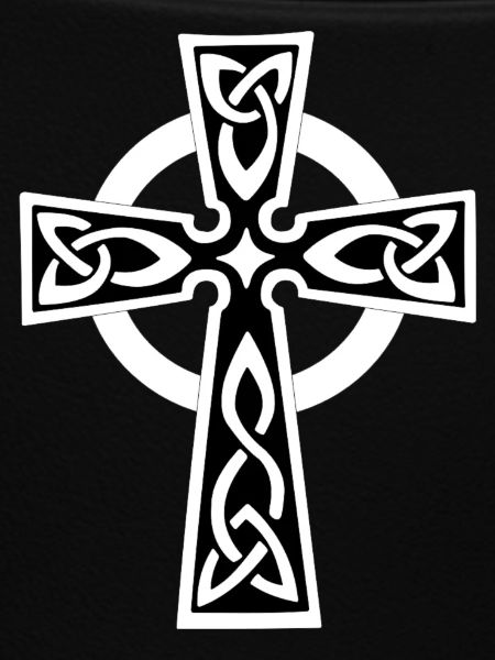 Weißes keltisches oder keltisches Kreuz