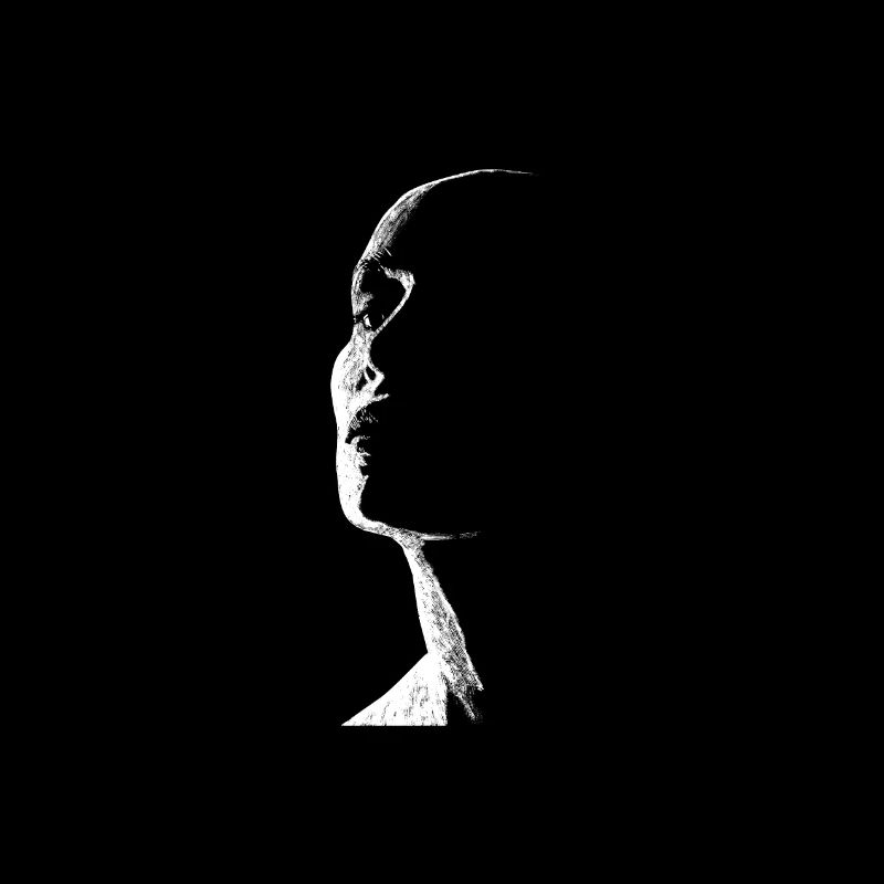 Frau Hand Gemalt Silhouette Weiß