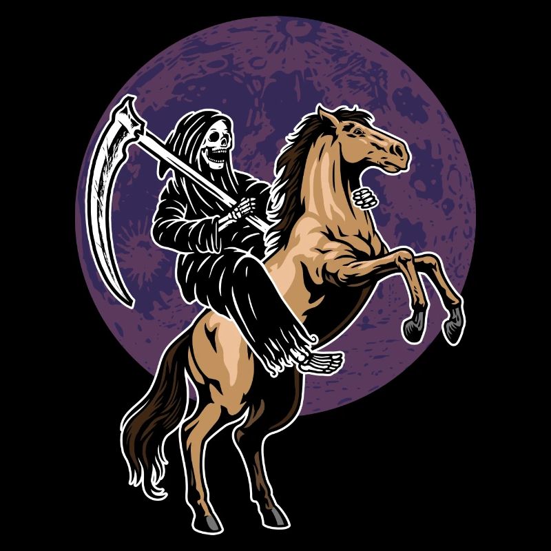 Squelette d’Halloween à cheval