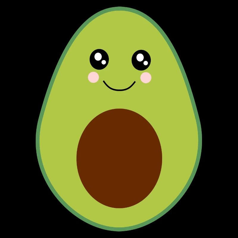 Kawaii, Früchte, Gemüse, vegan, Avocado