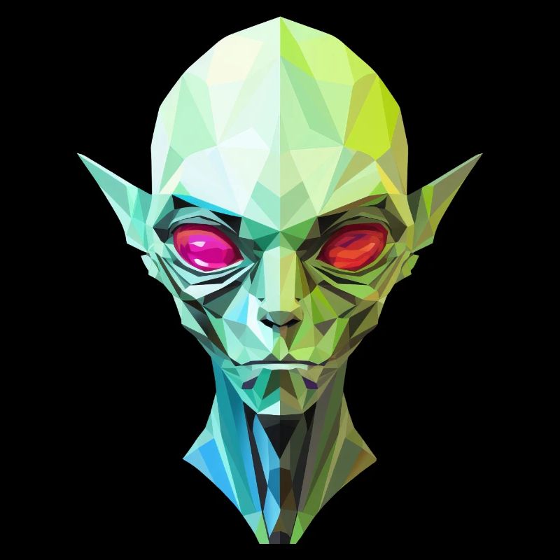 extraterrestre tête extraterrestre potrait vert yeux rouges
