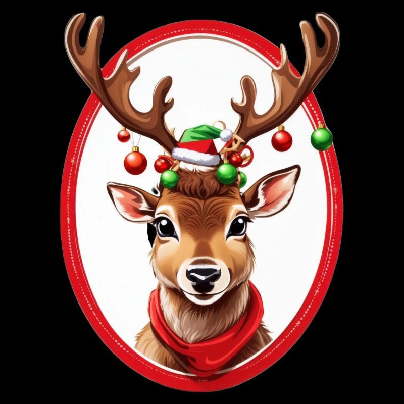 Rentier mit Weihnachtskugeln