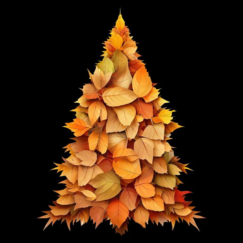 Autumn Symphony: Deciduous and Coniferous Tree in the