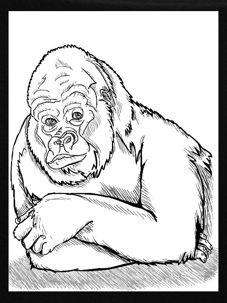 Nachdenklicher Gorilla