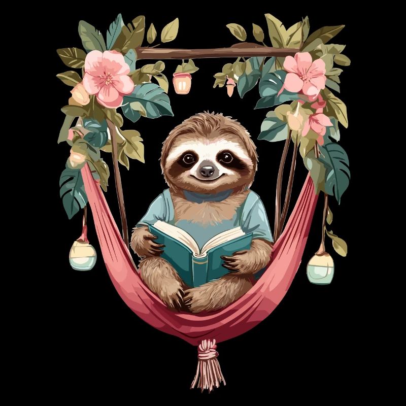 Cute sloth in hammock