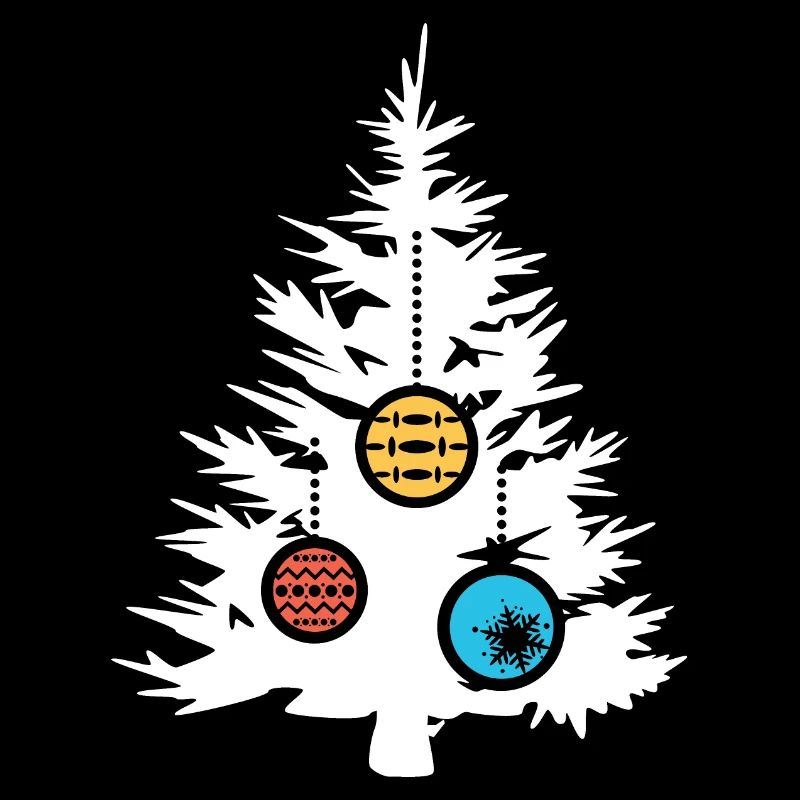 Arbre de Noël Symbole Boules Couleurs Icône Forêt De Sapin