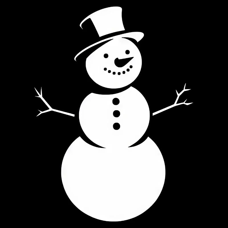 Minimalistische Silhouette eines Schneemanns