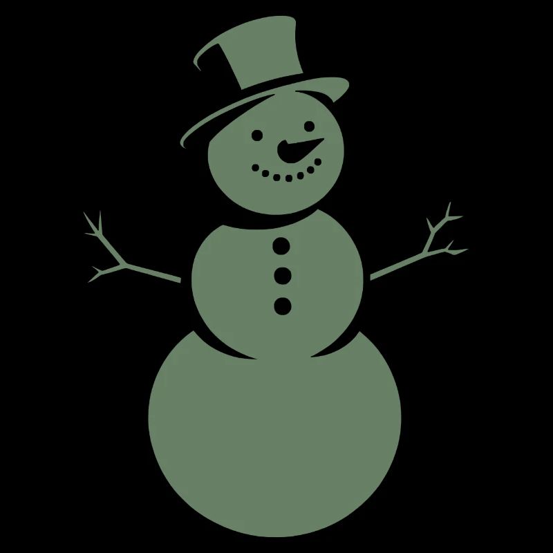 Minimalistische Silhouette eines Schneemanns