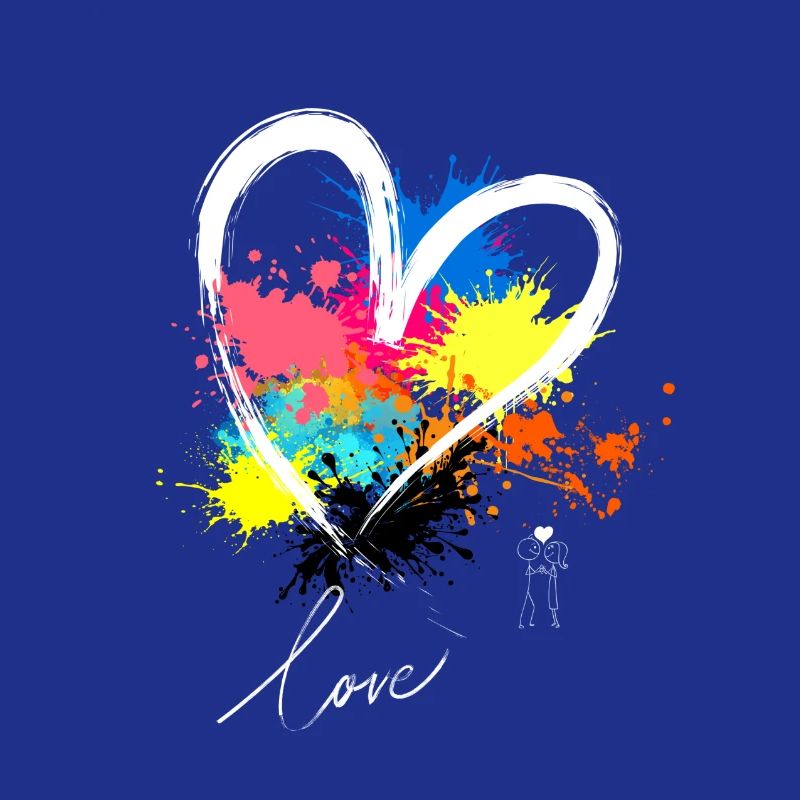 Entdecken Sie: Lebendiges Herz-Design mit kräftigen Farben