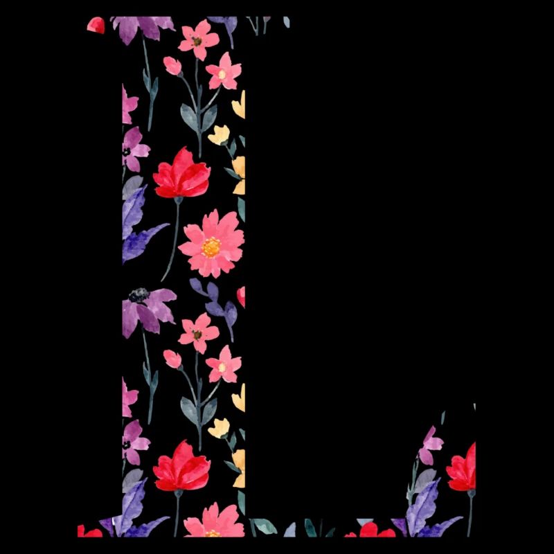 Personalized floral letter l - gift idea