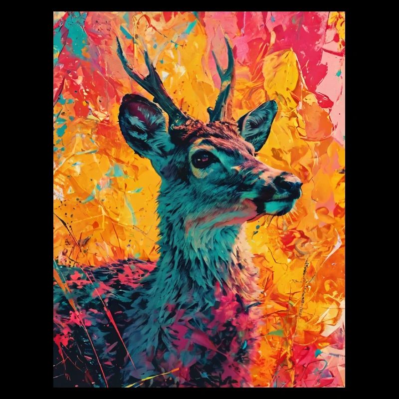 Deer in a colorful background
