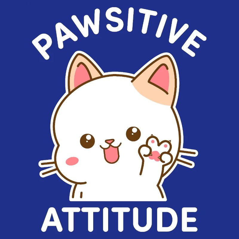 Pawsitive Attitude - Chat faisant le signe V