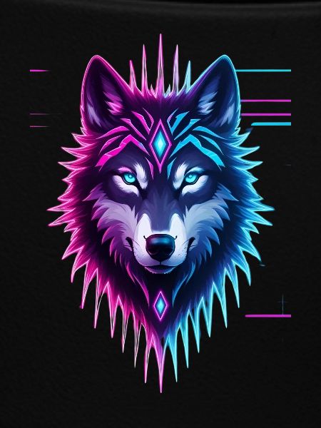 Neon-Wolf Kristallkrone
