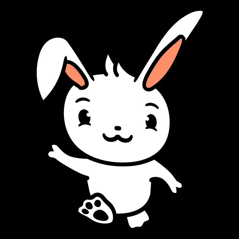 Rabbit waving greeting going running running waving waving