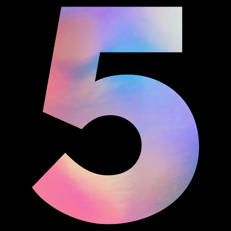 Bunte Zahl 5
