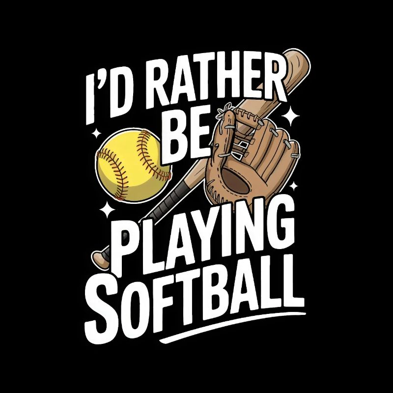 I'd Rather Be Playing Softball Season Funny