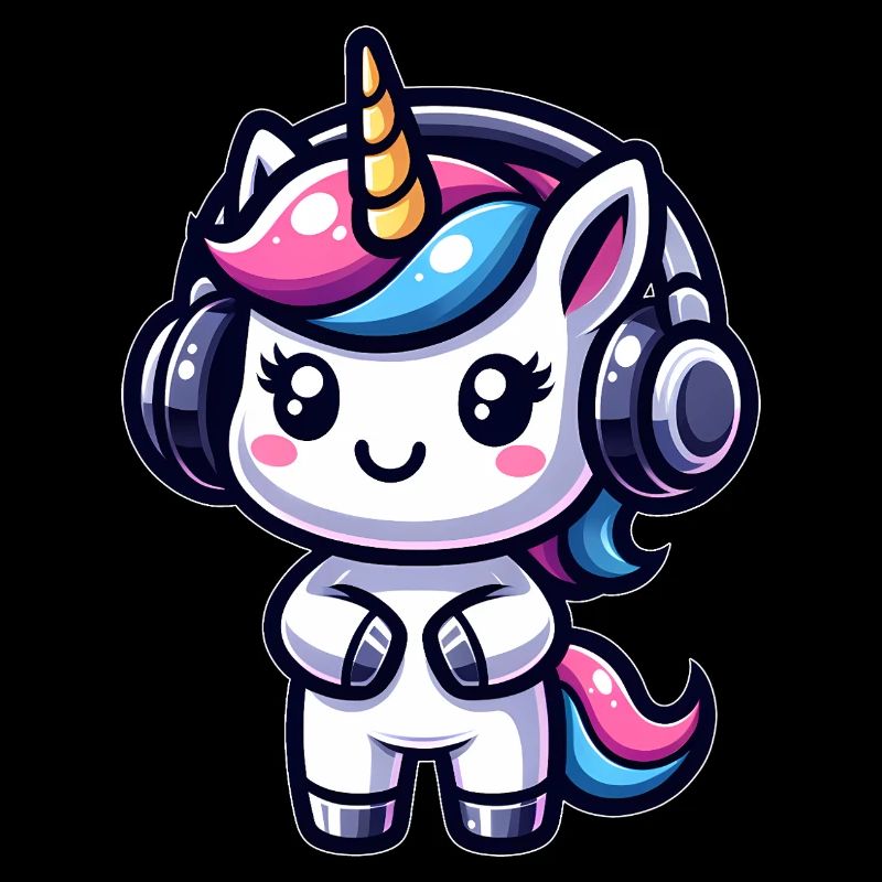 Einhorn mit Kopfhörern