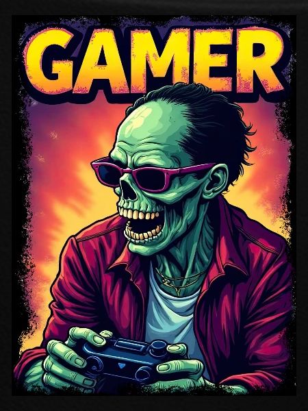 Zombie Gamer mit Controller