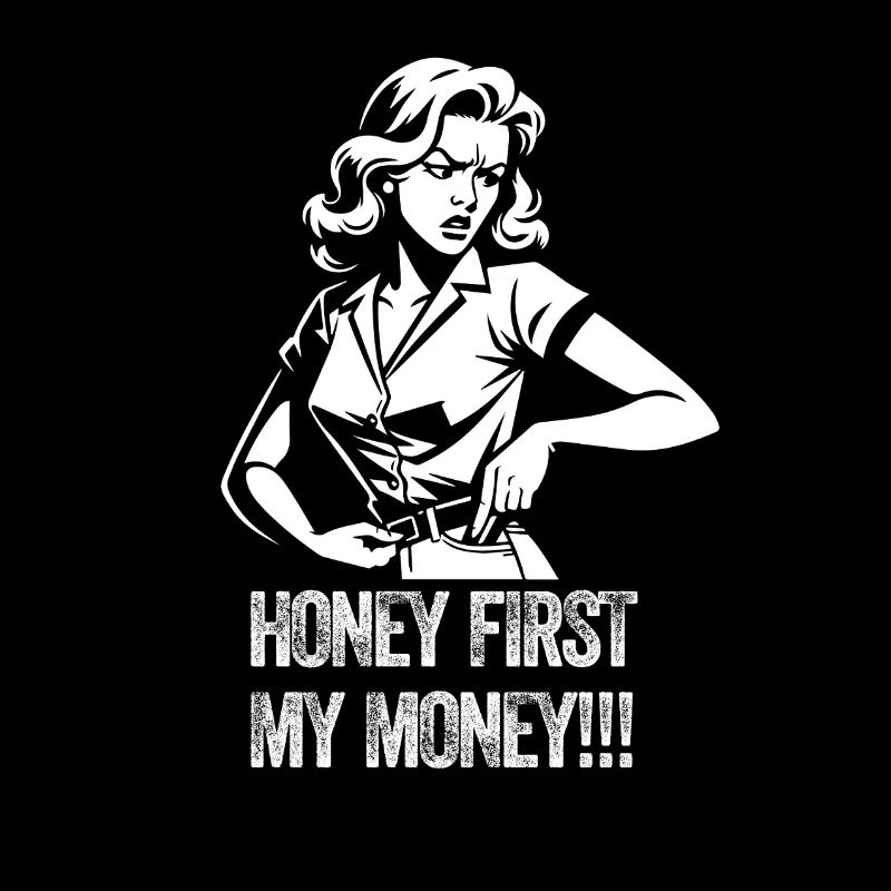 Vintage Retro Mädchen Finanzielles Zitat