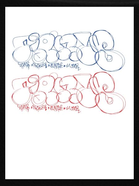 Artistic graffiti lettering Paris