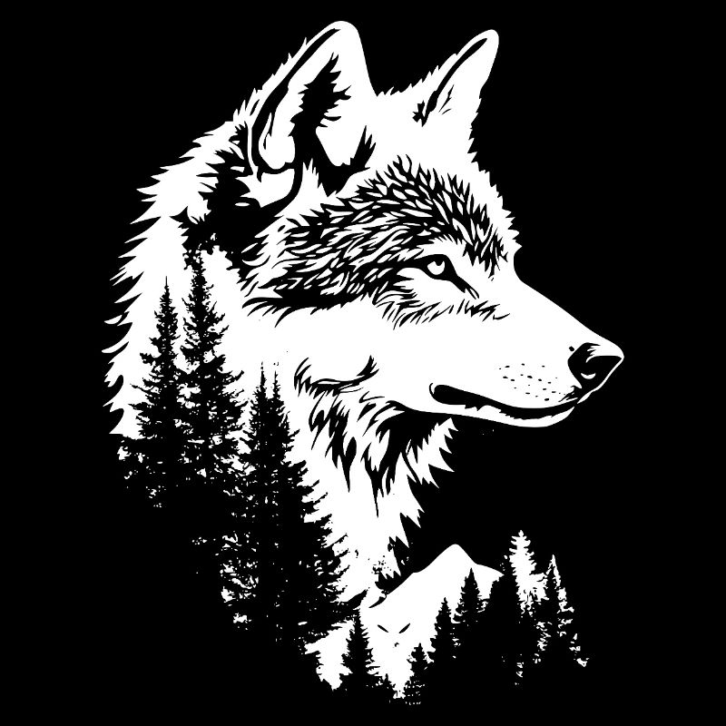 Visage de loup Nature Silhouette