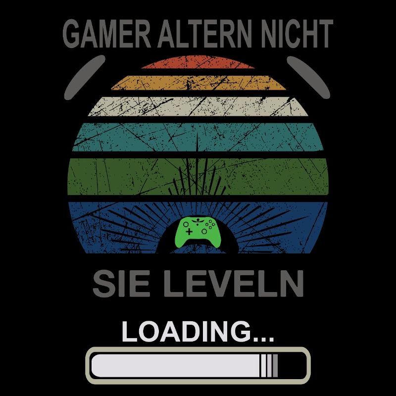 Gamer Leveling Loading Retro Sunburst