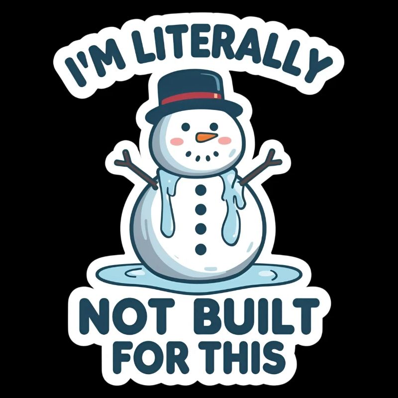 Melting Snowman Funny Winter Design