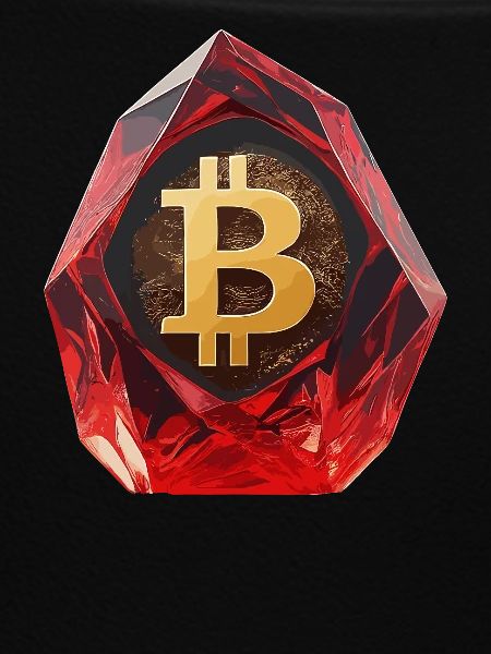 Edelstein Bitcoin Symbol Kryptowährung