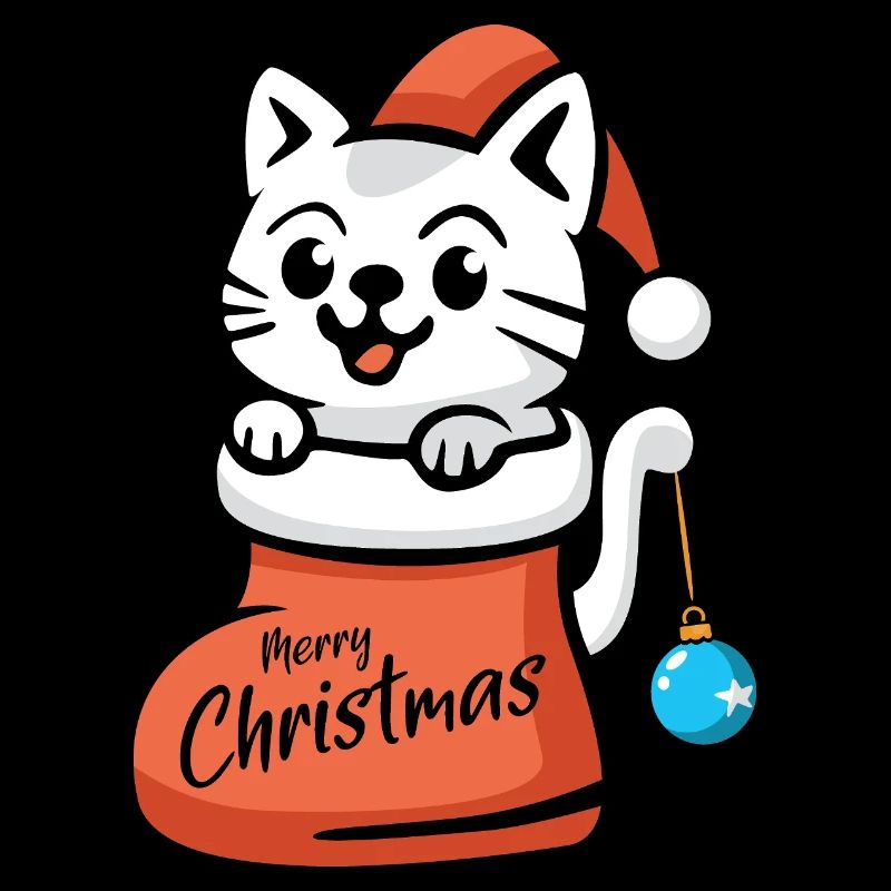 Chat de Noël Joyeux Noël Dessin animé