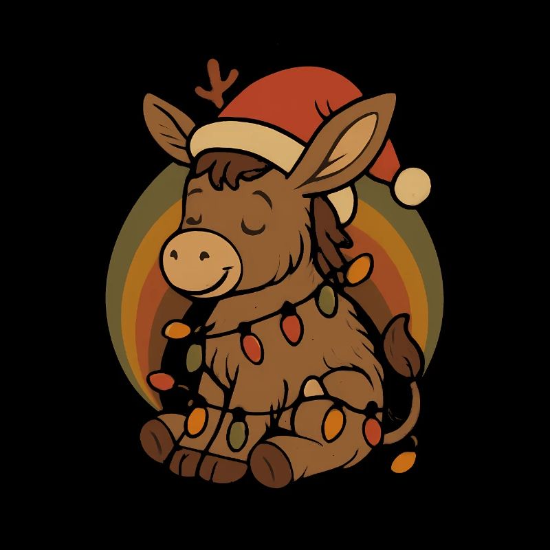Cadeau de Noël Vintage Retro Elfe Âne