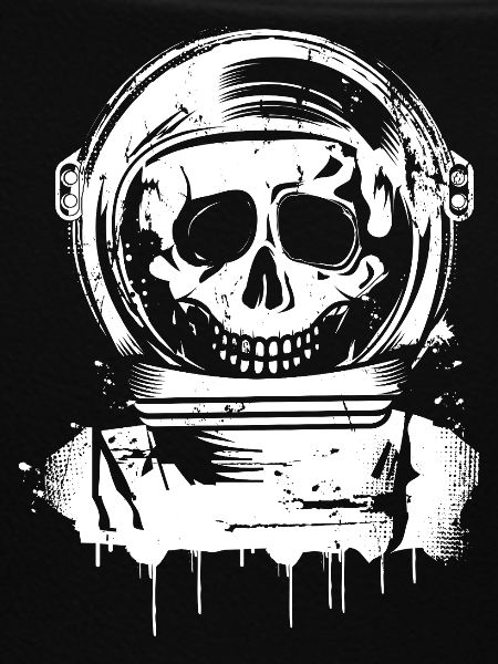 Grungy Astronauts Skull Graffiti