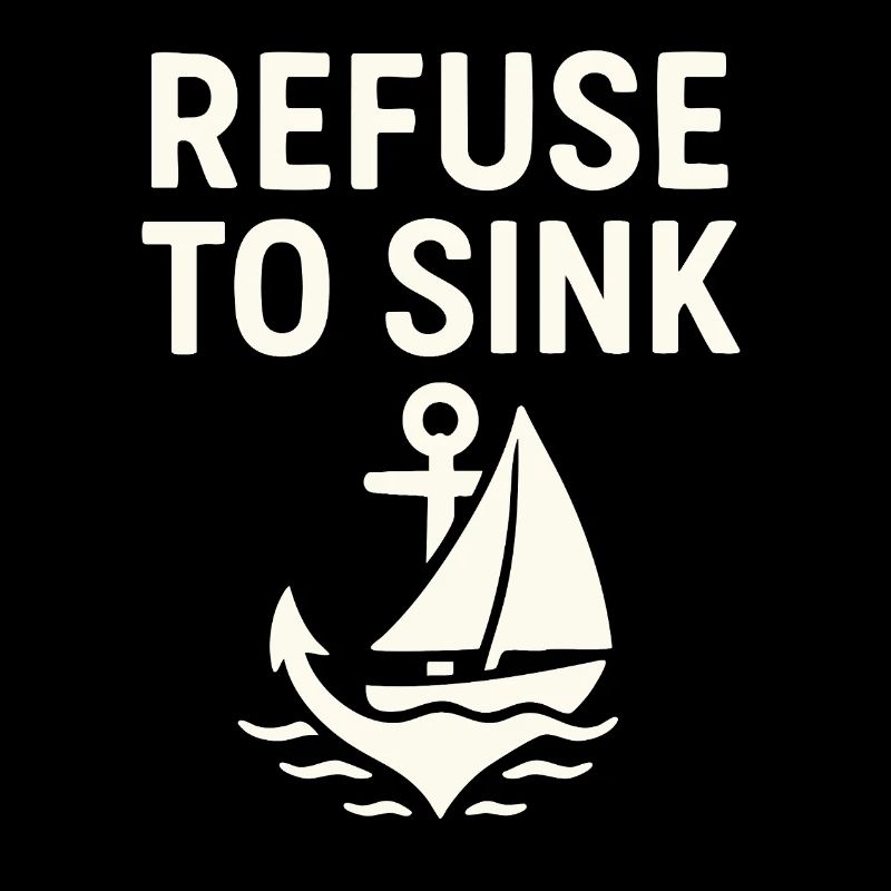 Refuse to Sink – Maritime Typo Meer Segeln Boot