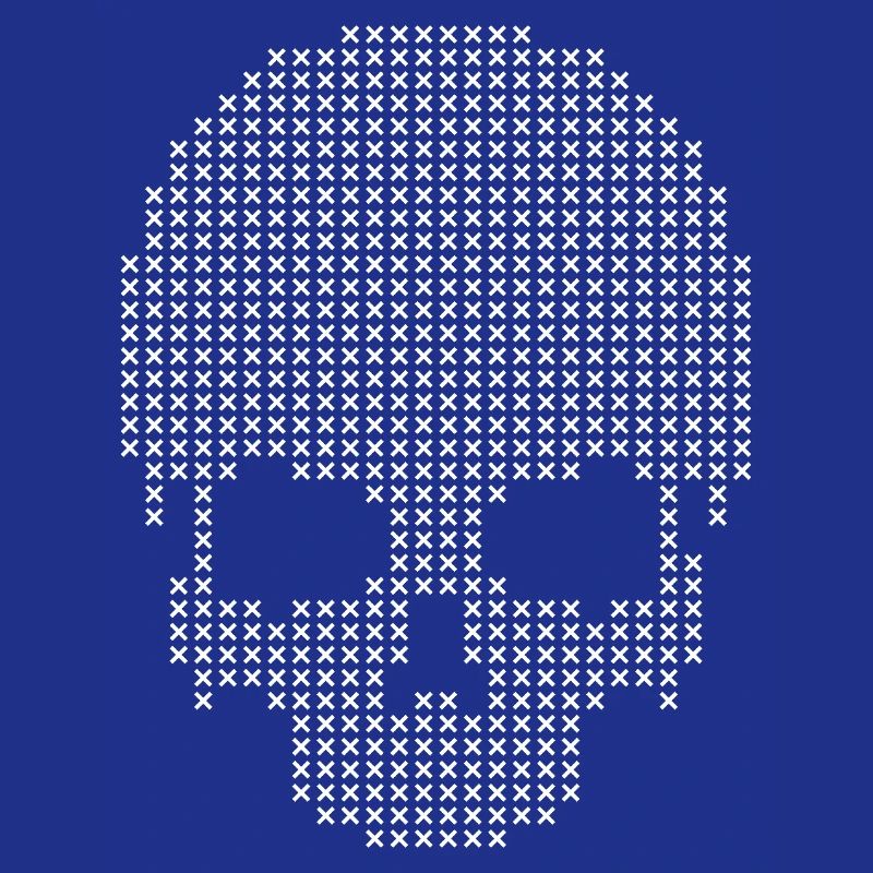 Geometric Skull Stitches Dotwork