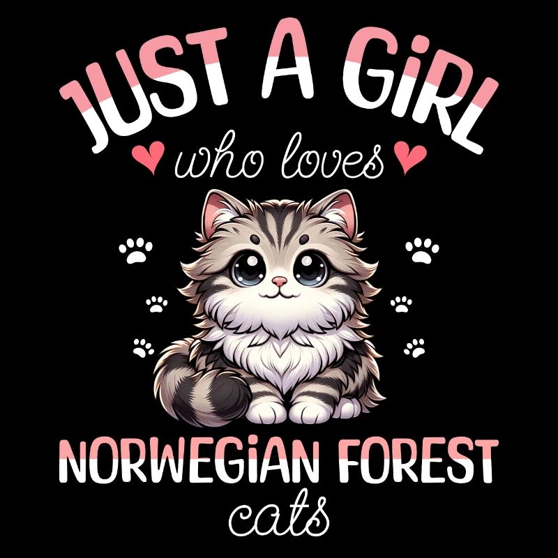 Fille Adore Chat Norvégien