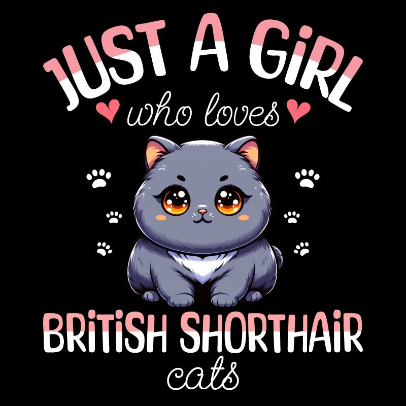 Fille Adore Chat British Shorthair